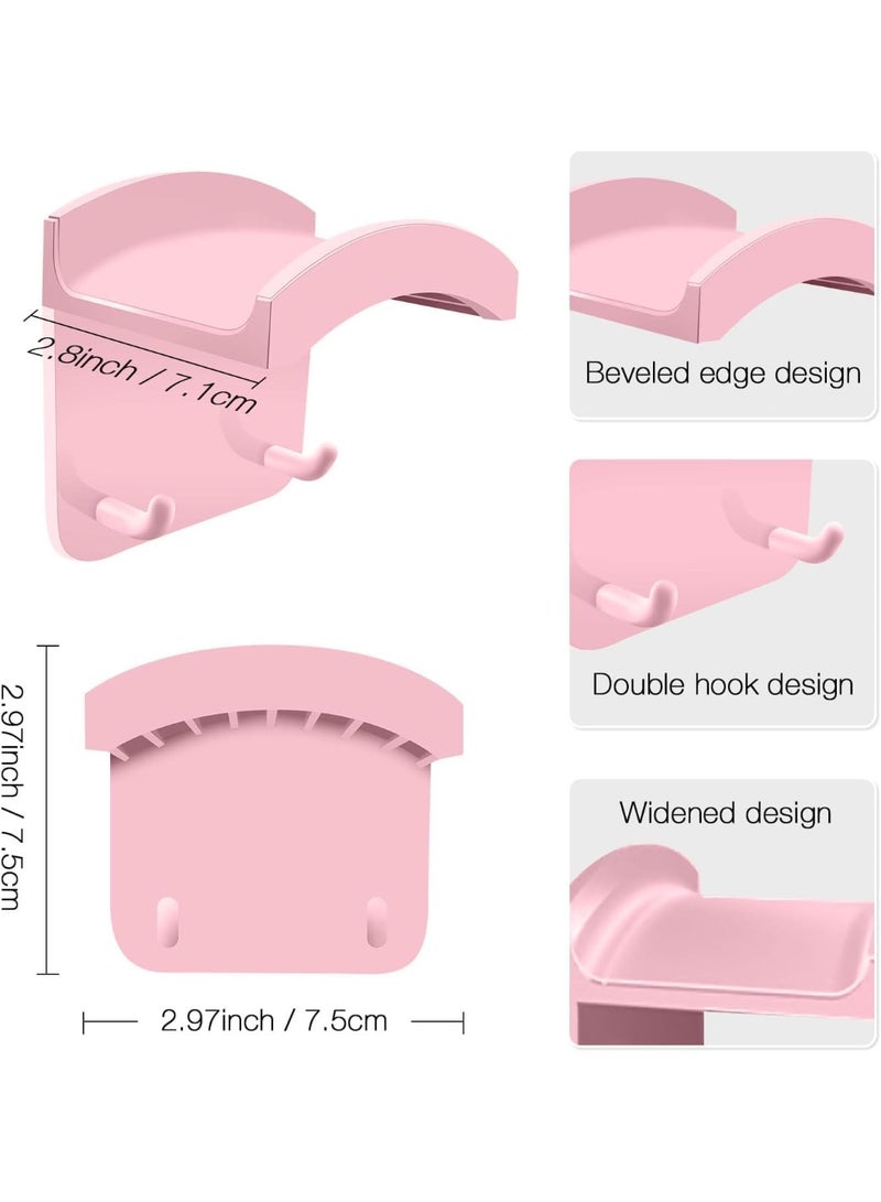 ChicAbode Headphone Stand Wall-Mounted, Dual Hook Headset Holder for Headphones and Gaming Controllers, Desk or Wall Mount, Anti-Slip, Scratch-Resistant, Pink - Image 2